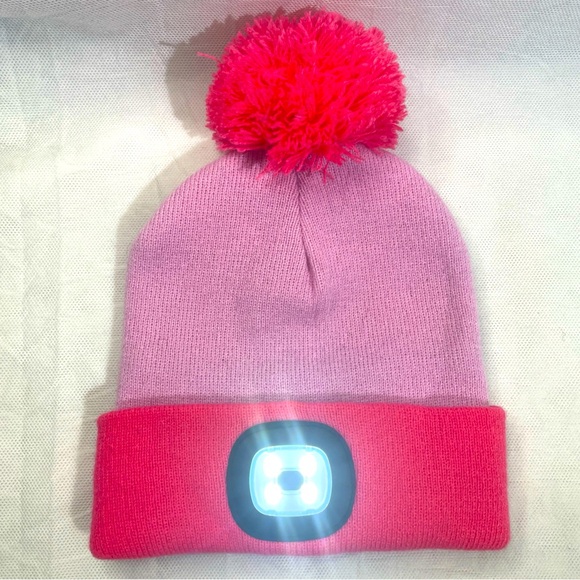 Night Scope Beanie Cap Womens OSFA Toboggan LED Light Mount Holder Hat Neon Pink - Picture 1 of 12